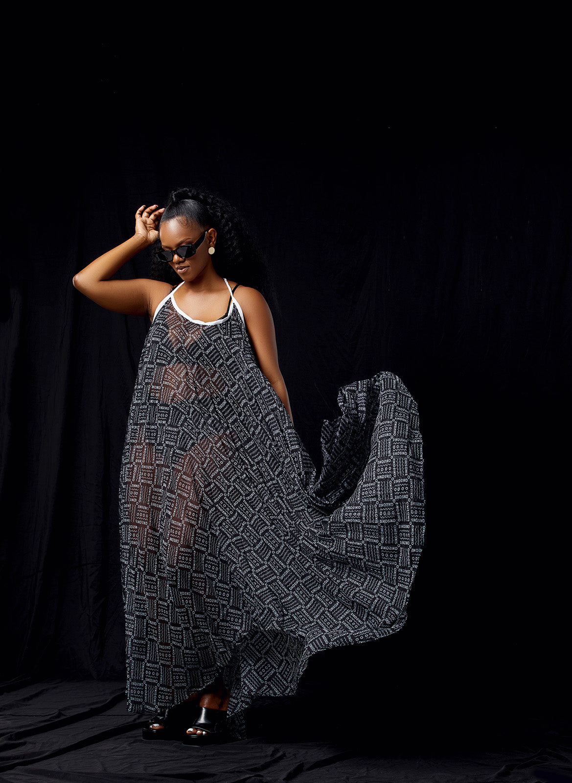 TMLT Black Pleated Dress